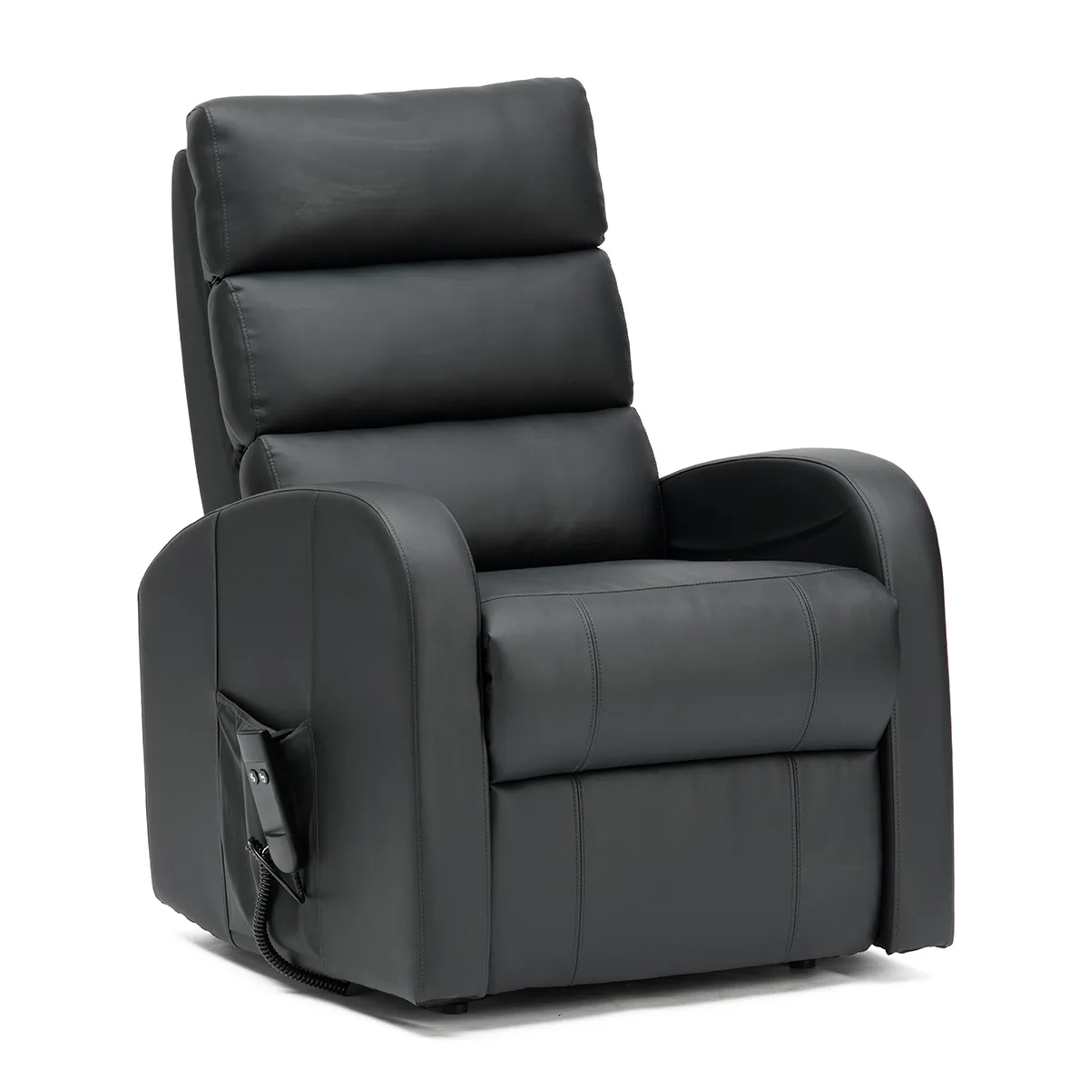 Three Tier Back Rise and Recline Chair in Black PU.jpg